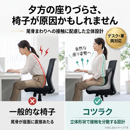 コツラク｜尾骨を浮かせる 骨盤サポートクッション