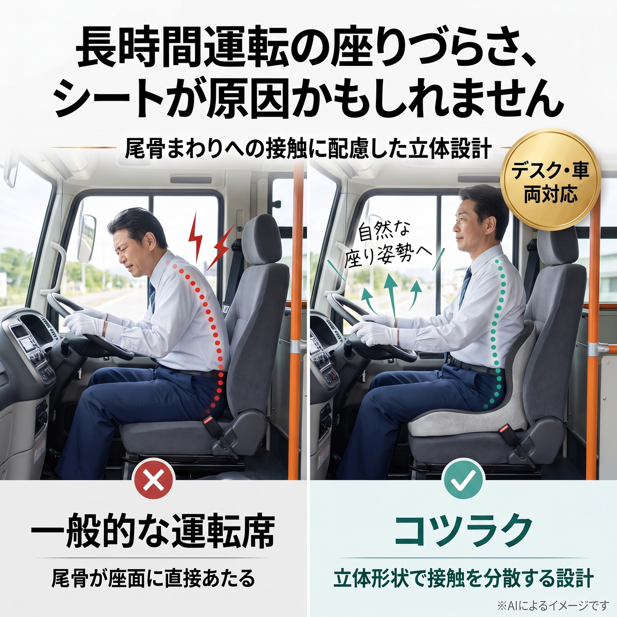 コツラク｜尾骨を浮かせる 骨盤サポートクッション