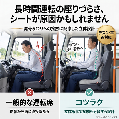 コツラク｜尾骨を浮かせる 骨盤サポートクッション