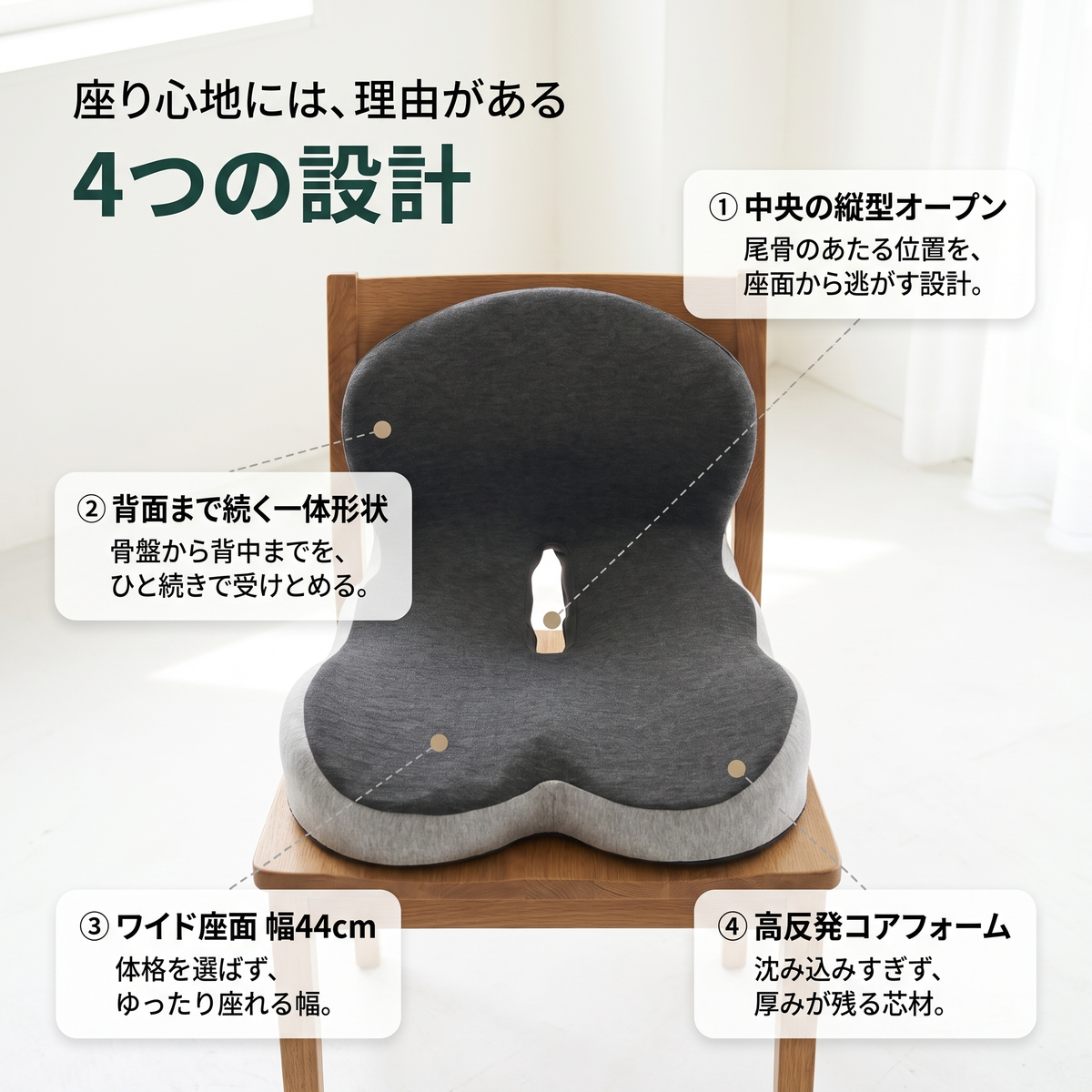 コツラク｜尾骨を浮かせる 骨盤サポートクッション